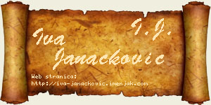 Iva Janaćković vizit kartica